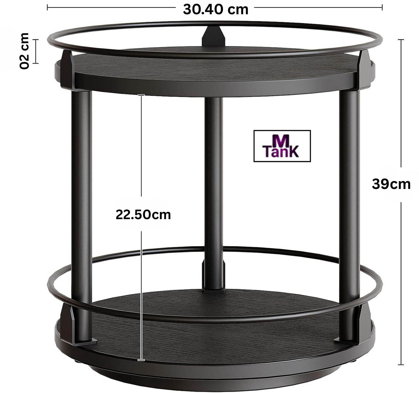 MTANK 2-Tier Rotating Spice Rack Organizer – 360° Rotating Rack for Kitchen Countertop for Jars, Bottles & Condiments||