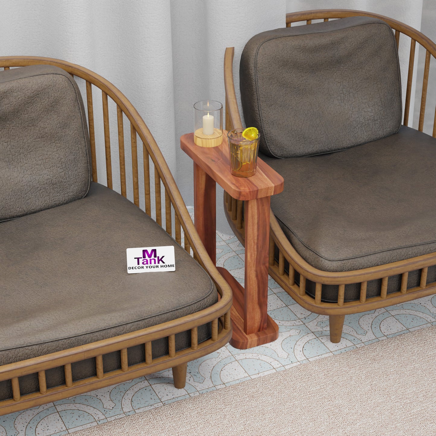 MTANK Solid Sheesham Wood Sofa Side Table| Bed Side End Table| Side Table for Living Room & Bedroom |(Sofa side)|