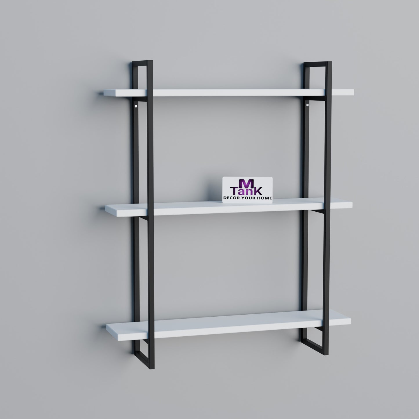 MTANK 3-Tier Floating Wall Shelf For Wall Décor & Storage| Wall Shelf For Bedroom, Living Room, Kitchen| (White Hook)