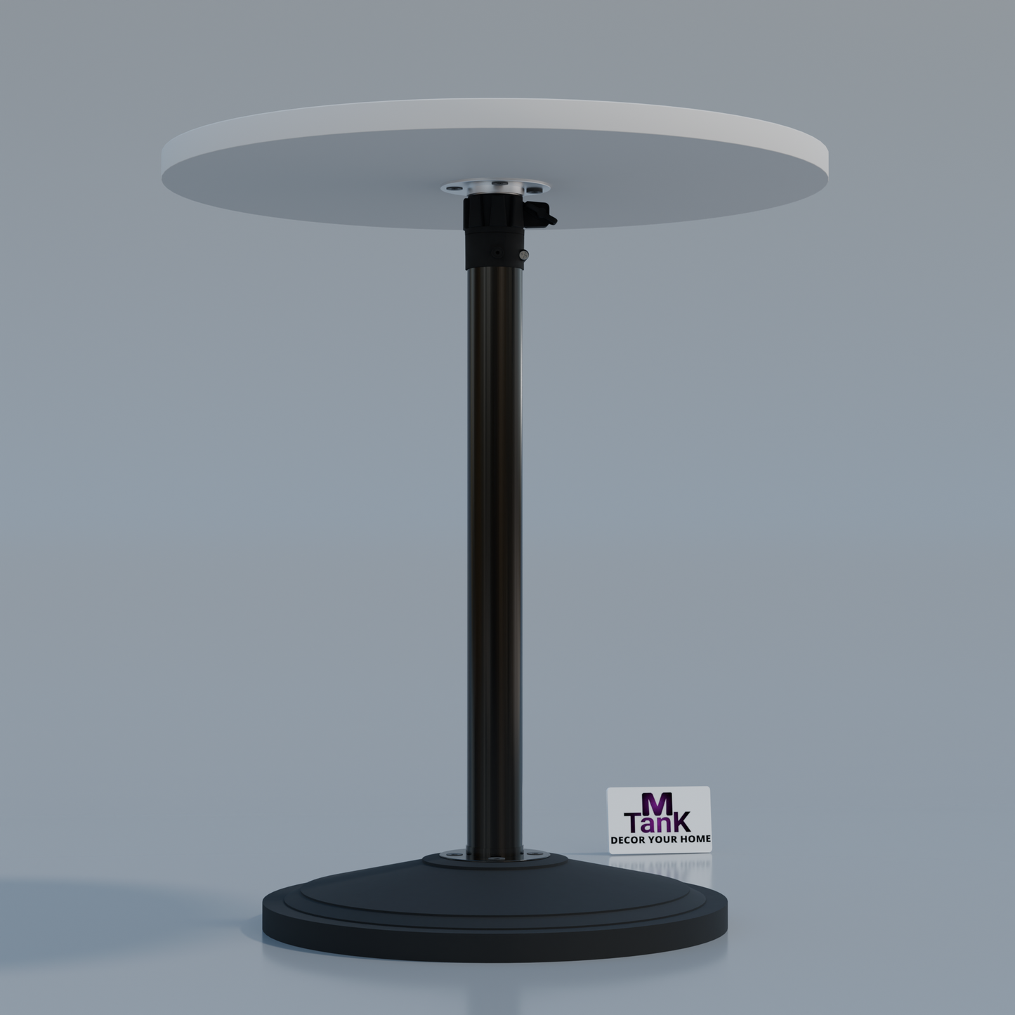MTANK Adjustable Height Side Table for Sofa & Bed | Multipurpose Round Coffee Table with Metal Base for Bedroom, Livingroom|