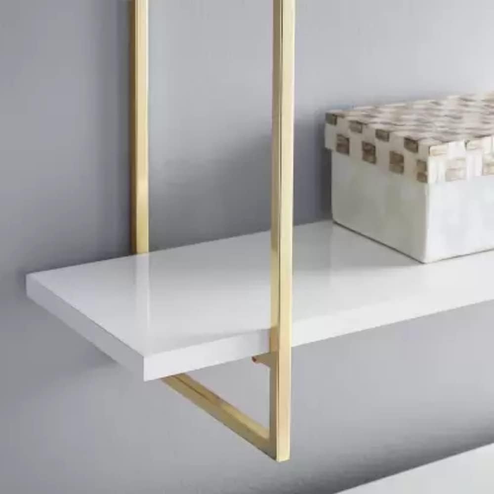MTANK 3-Tier Floating Wall Shelf For Wall Décor & Storage| Wall Shelf For Bedroom, Living Room, Kitchen| (White Hook)