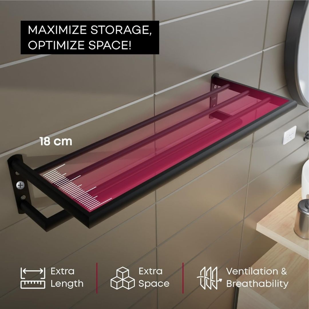 MTANK Hanger Stand for Towel & Clothes| Stylish Towel Rack for Bathroom| Floating Wall Rack for Bathroom Accessories|(Bathroom stand)