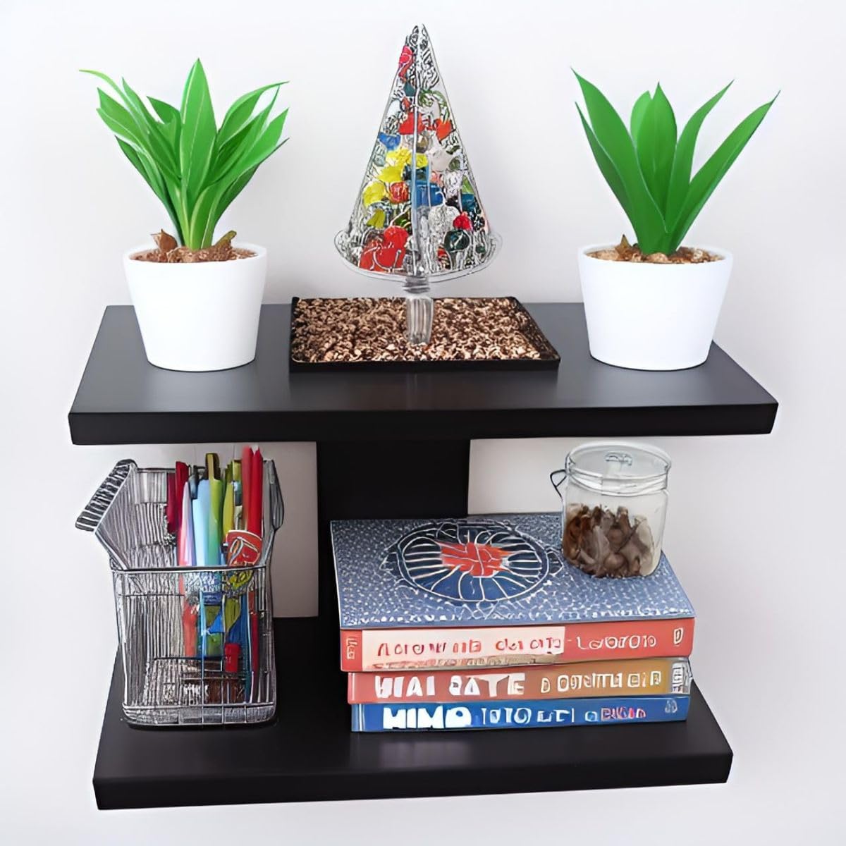 MTANK Wooden Wall Hanging Shelf | Wall Mount TV Unit Rack For Living Room | Rack Setup Box Stand For Home| (I-wall)