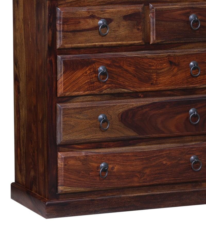 MTANK Sideboard Drawer Cabinet| Solid Sheesham Wood Storage Cabinet with 3 Big & 2 Small Drawers for Living Room|