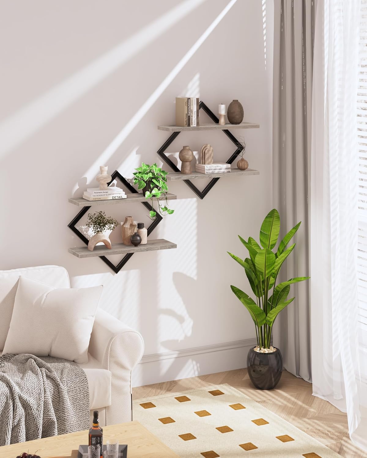 MTANK Floating Wall Shelves set of 2 – Decorative Wall Mounted Storage Organizer for Bedroom, Living Room, Bathroom, Kitchen |