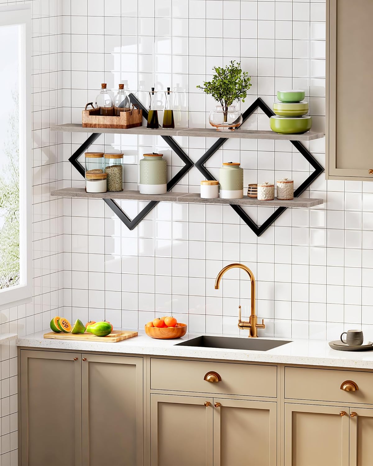 MTANK Floating Wall Shelves set of 2 – Decorative Wall Mounted Storage Organizer for Bedroom, Living Room, Bathroom, Kitchen |