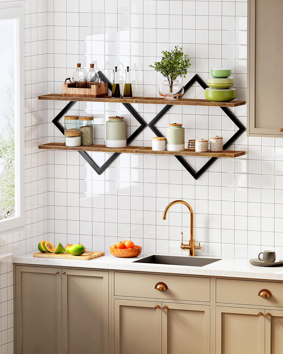 MTANK Floating Wall Shelves set of 2 – Decorative Wall Mounted Storage Organizer for Bedroom, Living Room, Bathroom, Kitchen |