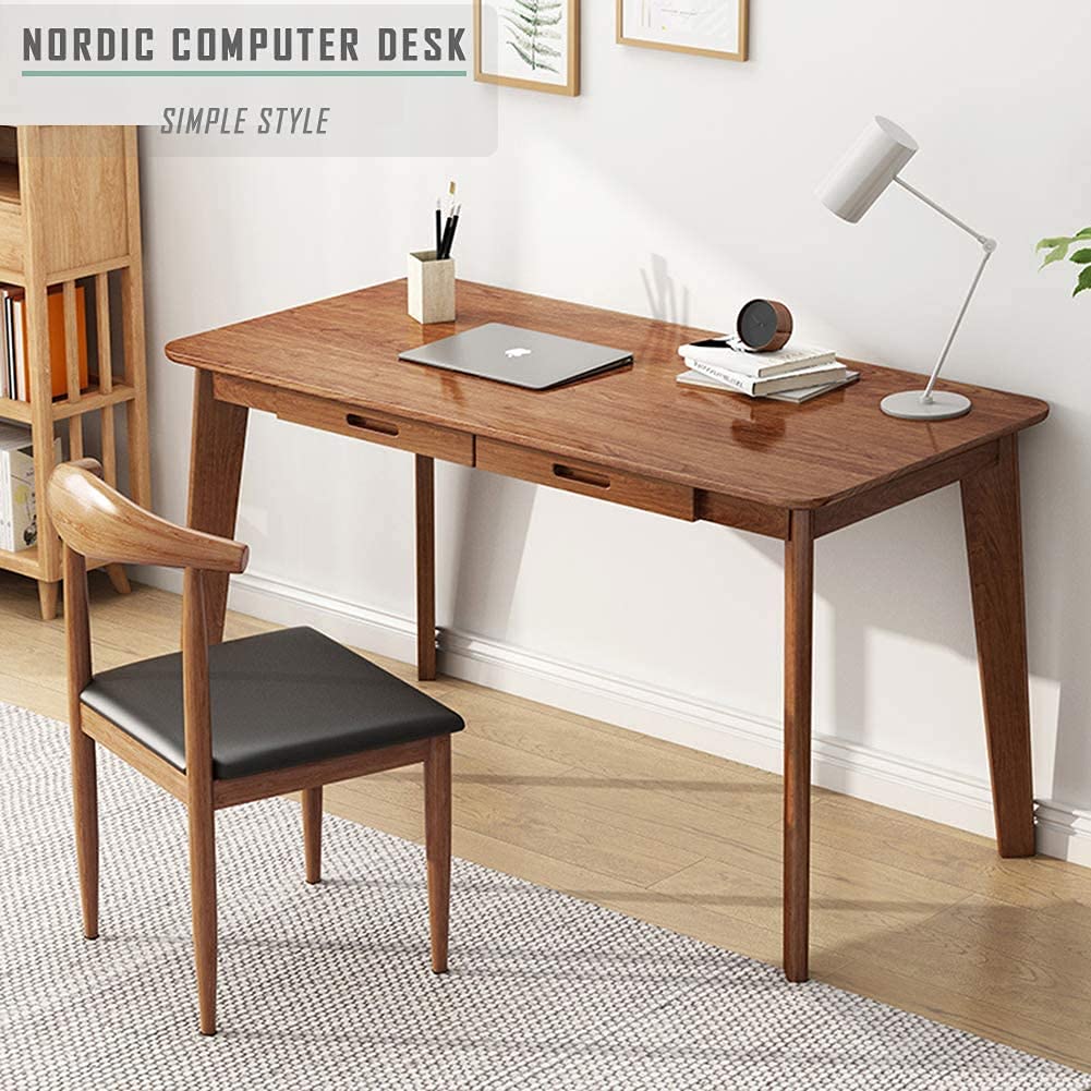 MTANK Solid Sheesham Wood Writing Desk | Laptop Computer Work Study Table with Drawer| (2 Daraj)