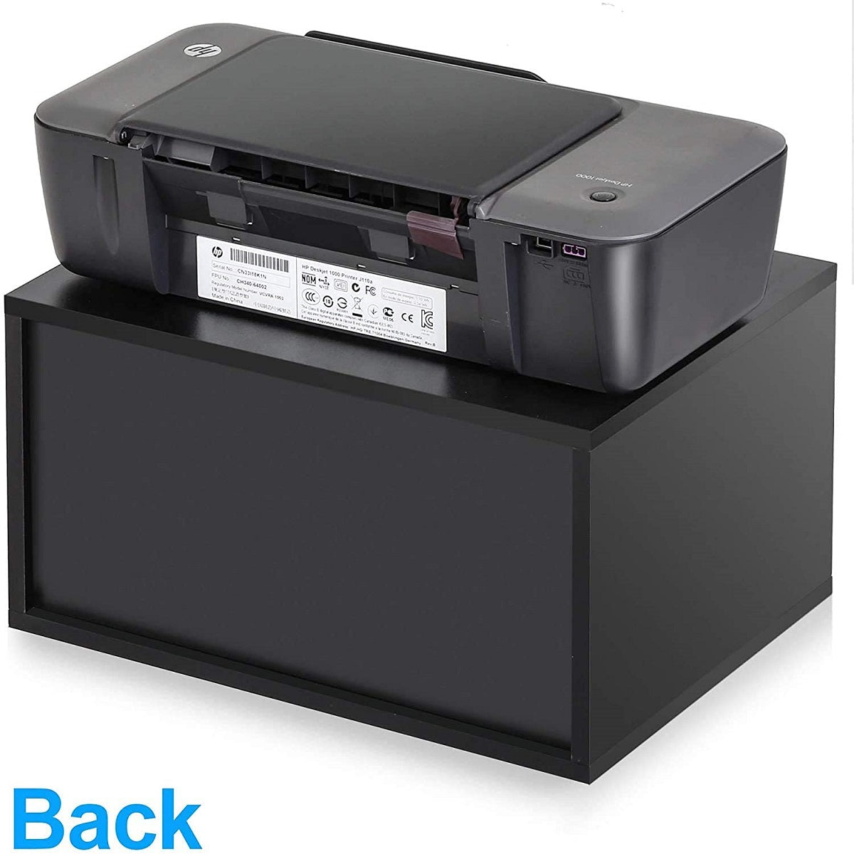 MTANK Wooden Black Printer Stand with 3 Storage Box | Work Desk Printer Stand for Office Work| (Printer)