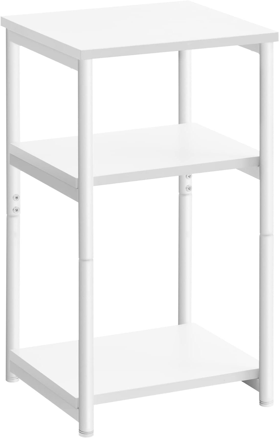 MTANK 3-Tier White Side End Table for Living Room| Night Stand End Table for Home, Office| (WST-3)