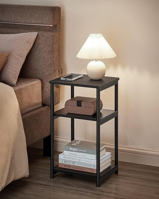 MTANK 3-Tier Black Side End Table for Living Room| Night Stand End Table for Home, Office| (BST-3)