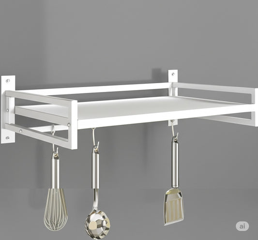 MTANK Wall Mount Microwave Oven Stand – Industrial Wooden & Metal Shelf for Kitchen Storage, Oven & Toaster ||