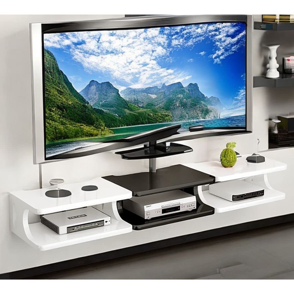 MTANK Wooden Set top Box Wall Stand | Wi-Fi Router Holder| Tv Shelf Wall Mount for Home Office| (TV box)