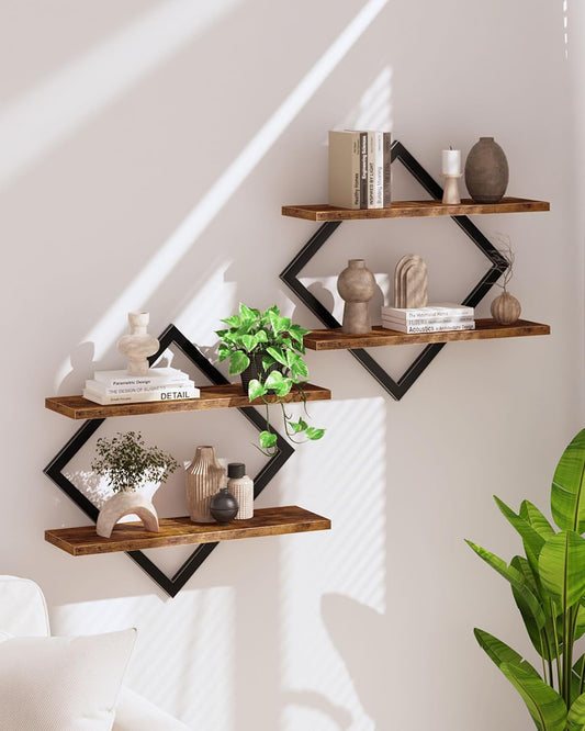 MTANK Floating Wall Shelves set of 2 – Decorative Wall Mounted Storage Organizer for Bedroom, Living Room, Bathroom, Kitchen |
