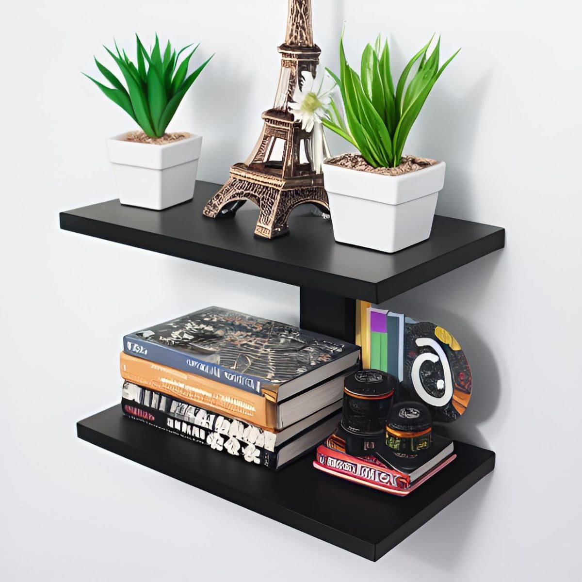 MTANK Wooden Wall Hanging Shelf | Wall Mount TV Unit Rack For Living Room | Rack Setup Box Stand For Home| (I-wall)