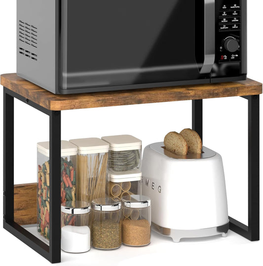 MTANK Microwave Stand – Kitchen Spice Rack Organizer Jar Organizer Stand for Countertop for Toaster, Jars, Cookware & Utensils|