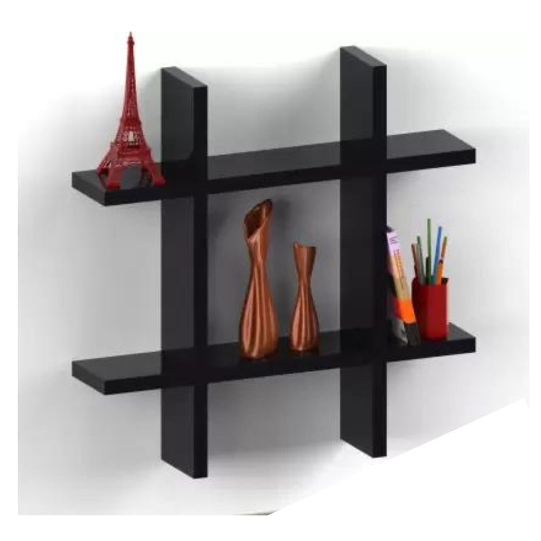 MTANK Storage Wall Shelf Mount for Living Room and Office| Decor Items Engineered Wood 4 Pcs Foldable Shelf Storage Box Rack| (#)