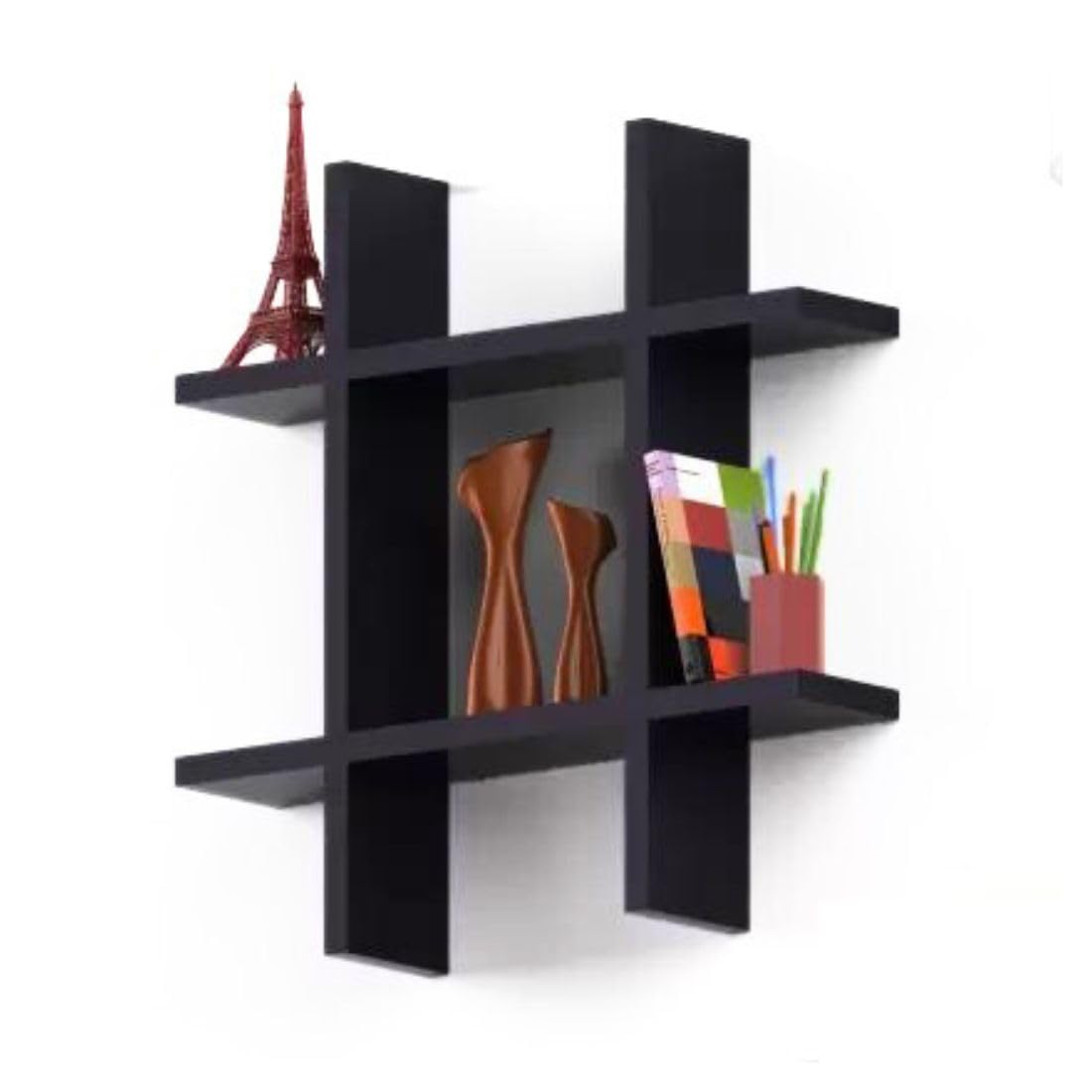 MTANK Storage Wall Shelf Mount for Living Room and Office| Decor Items Engineered Wood 4 Pcs Foldable Shelf Storage Box Rack| (#)