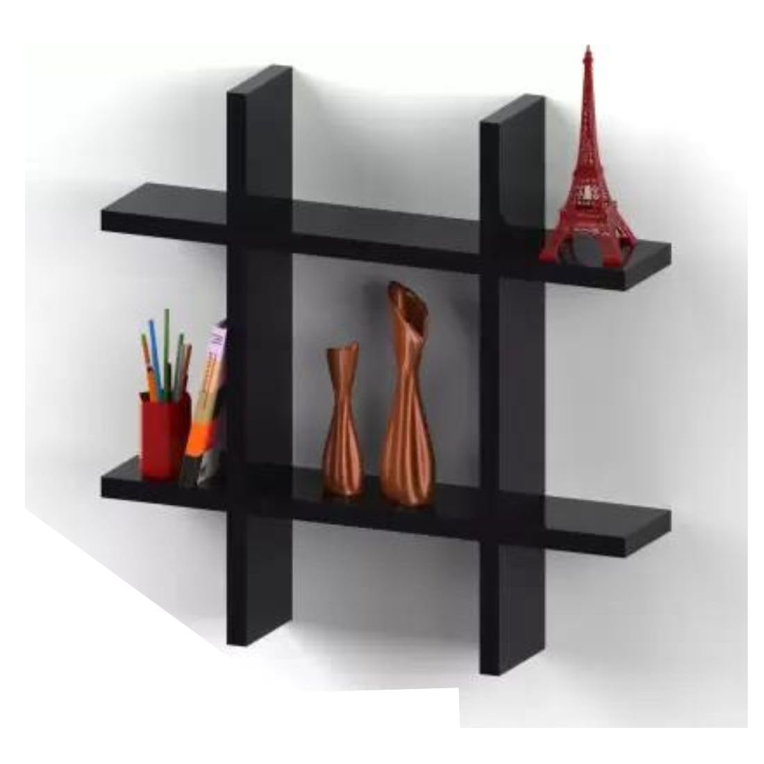 MTANK Storage Wall Shelf Mount for Living Room and Office| Decor Items Engineered Wood 4 Pcs Foldable Shelf Storage Box Rack| (#)