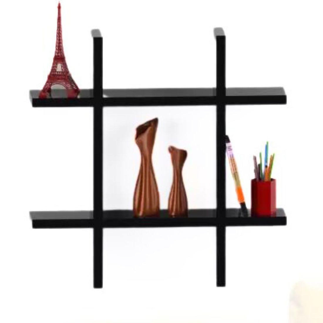 MTANK Storage Wall Shelf Mount for Living Room and Office| Decor Items Engineered Wood 4 Pcs Foldable Shelf Storage Box Rack| (#)
